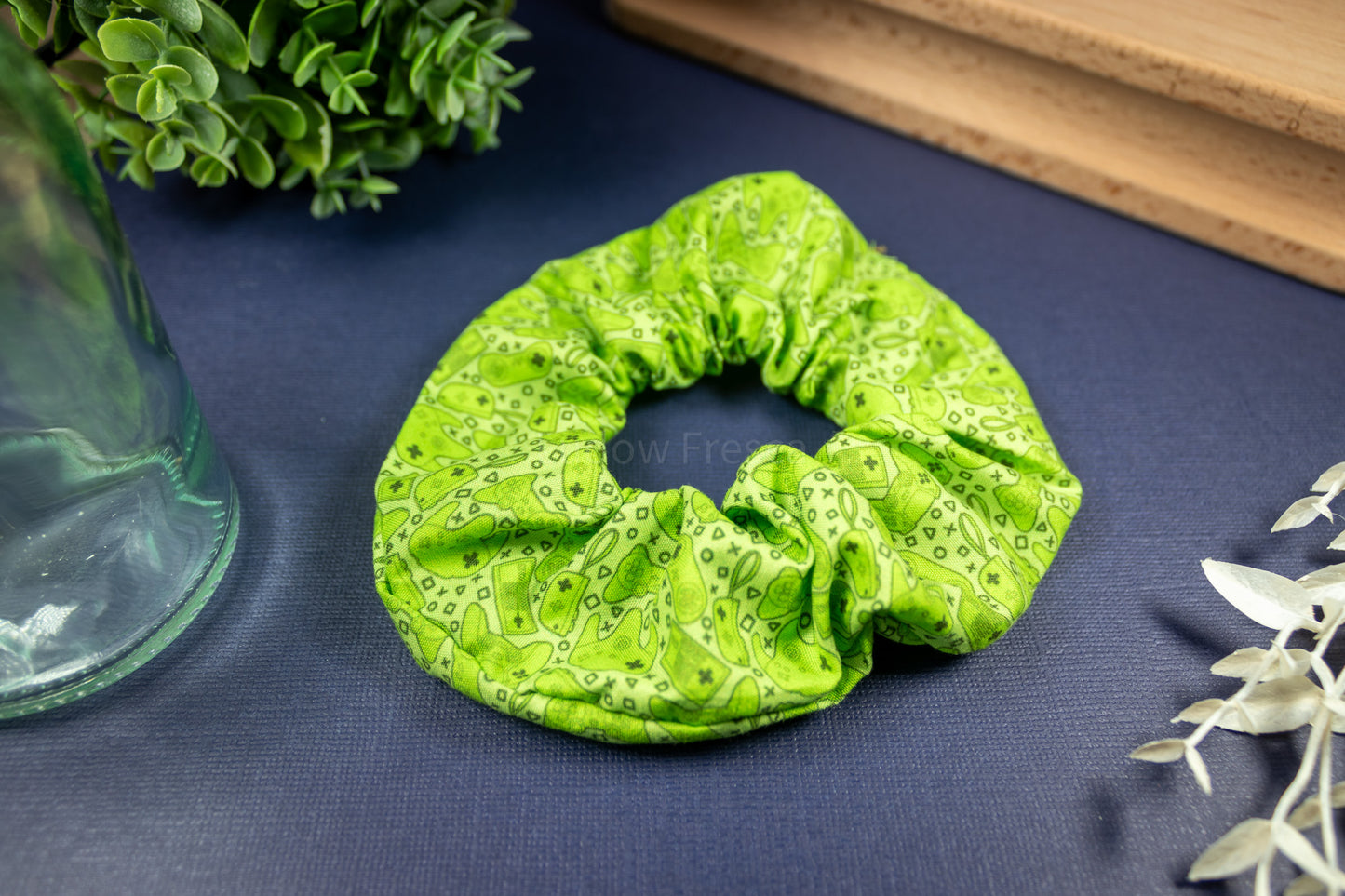 Green Game Controllers // Scrunchie