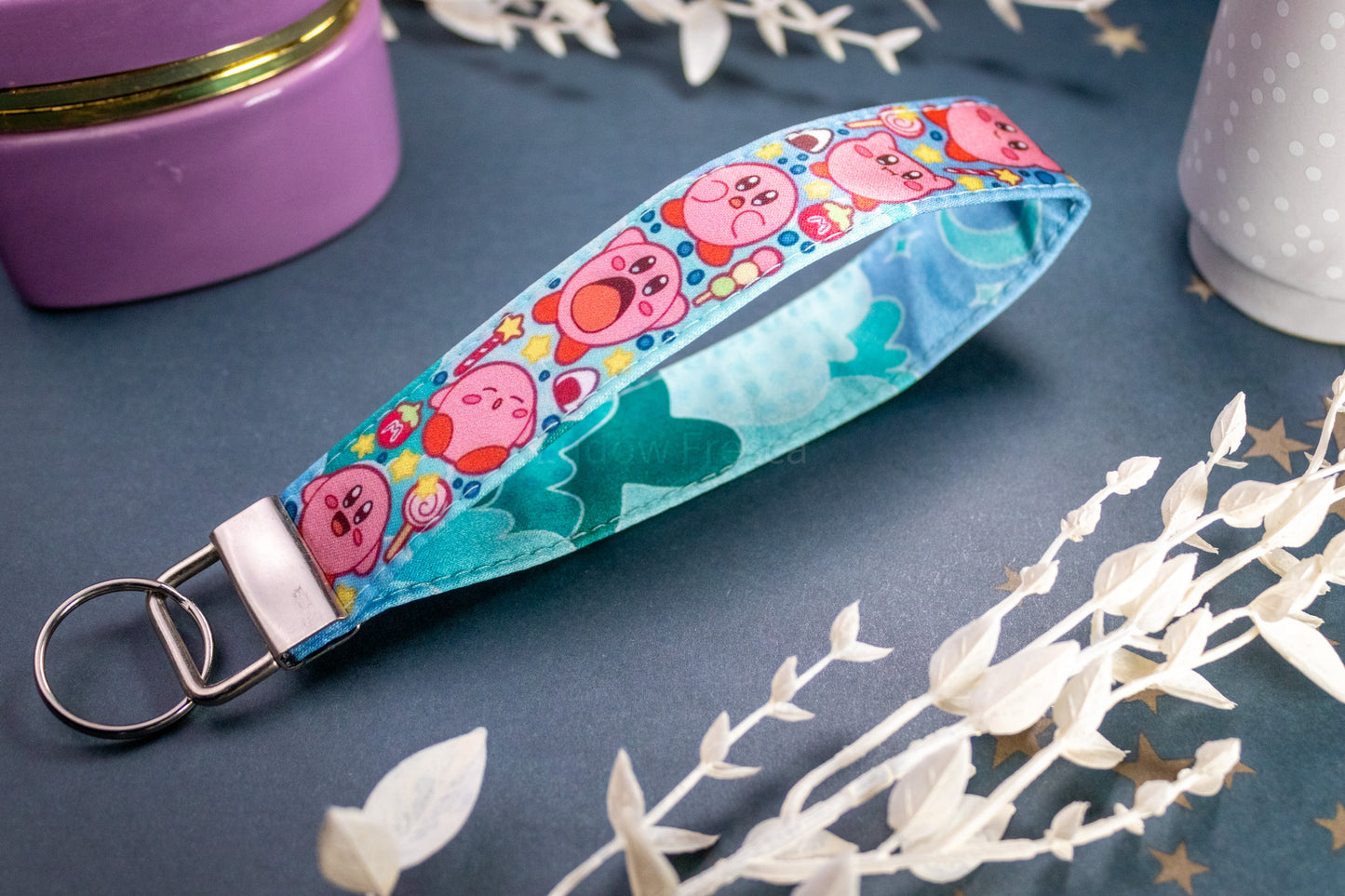 Hungry Pink Blob // Key Fob Wristlet