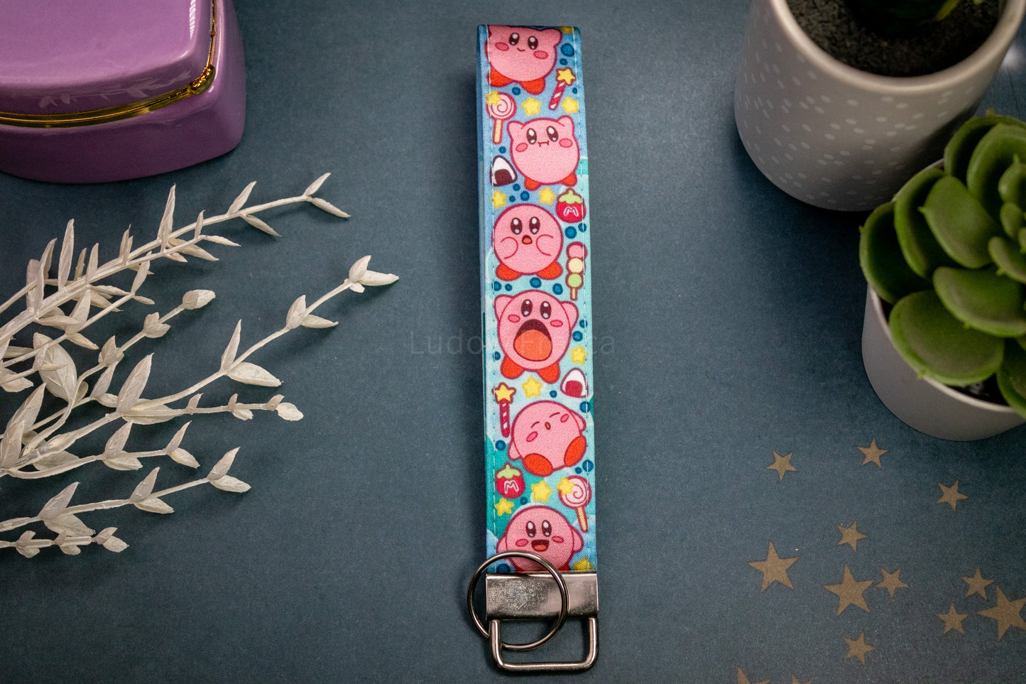Hungry Pink Blob // Key Fob Wristlet
