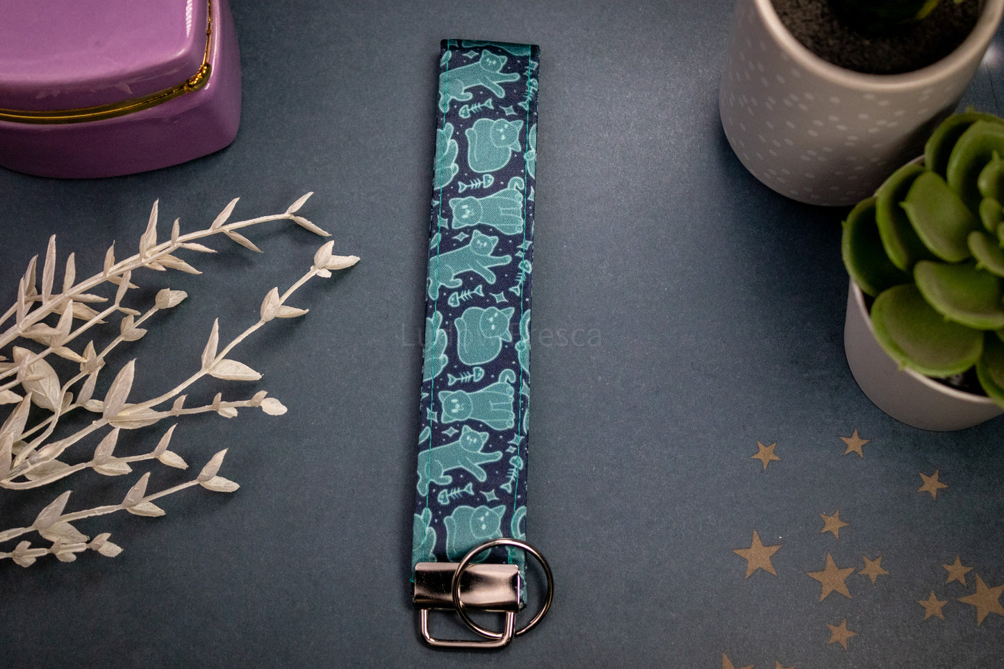 Ghost Cats // Key Fob Wristlet