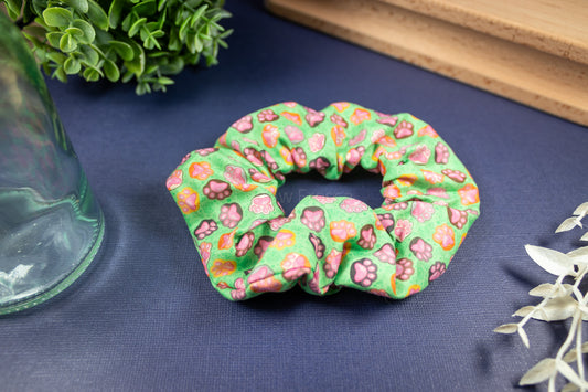 Green Cat Paws // Scrunchie