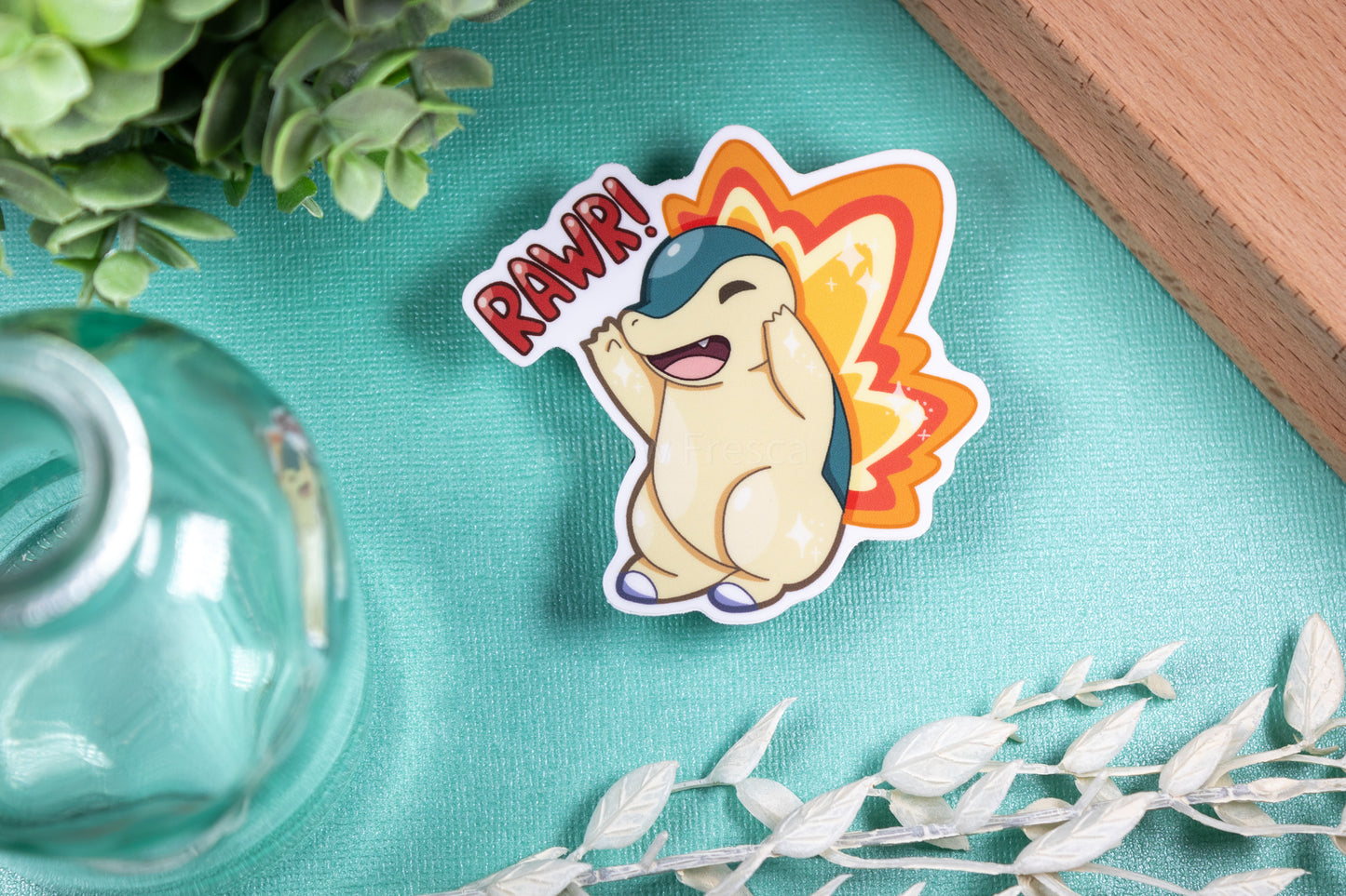 Fire Porcupine Go Rawr // Vinyl Sticker