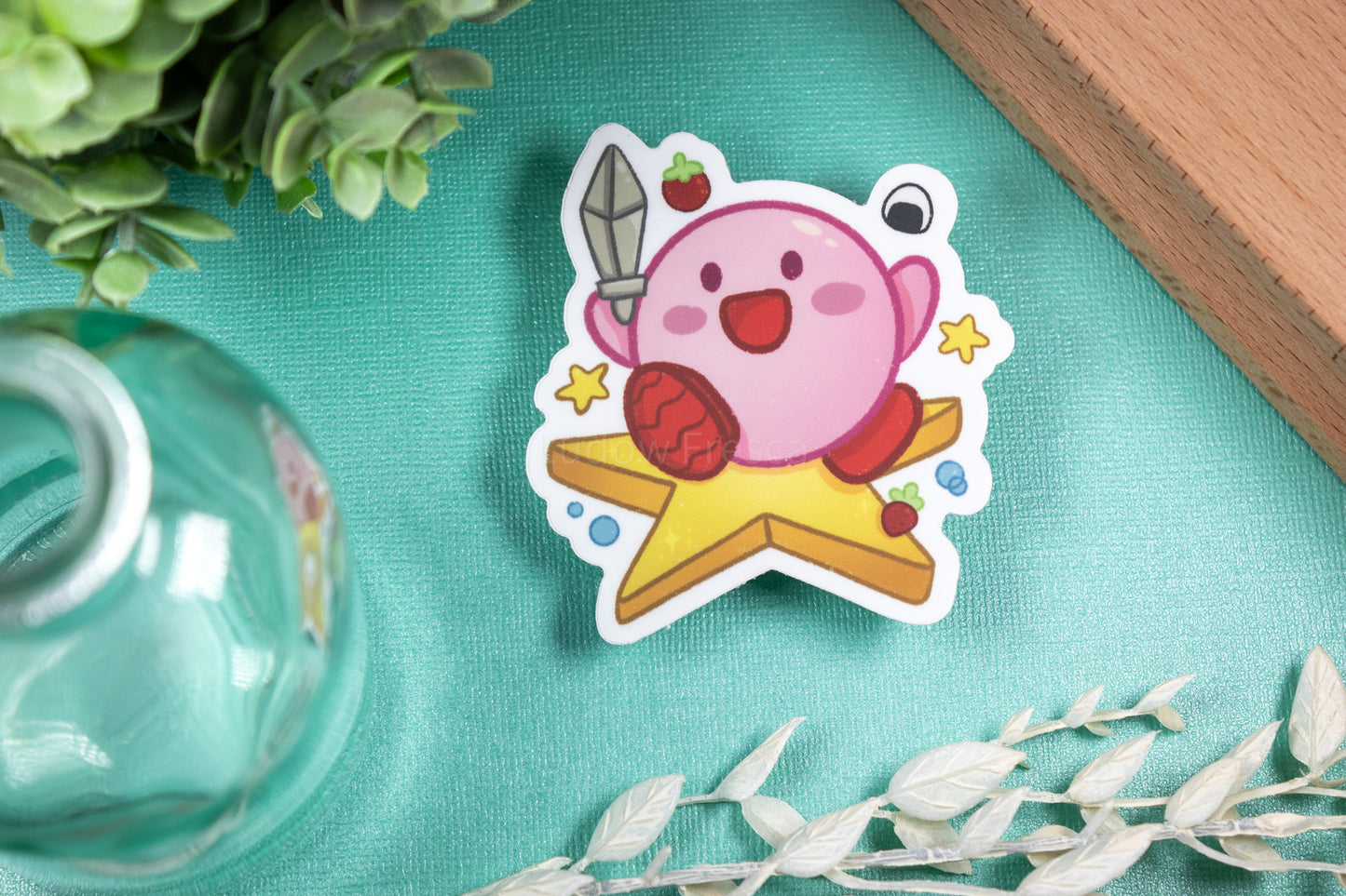 Hungry Pink Blob -- With a Sword!! // Vinyl Sticker