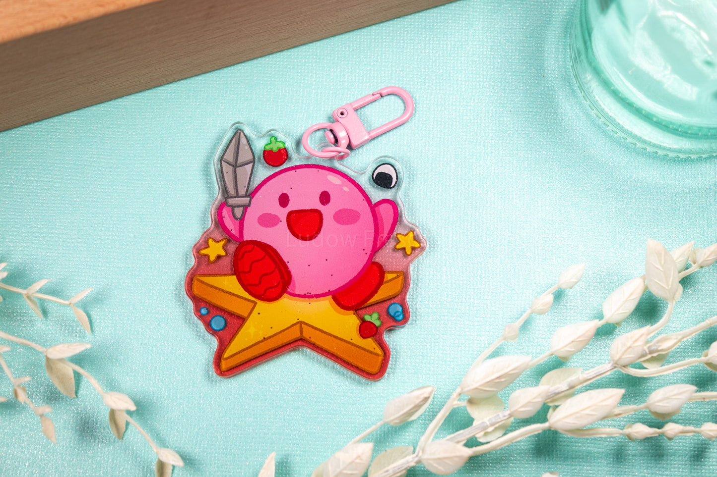 Hungry Pink Blob -- With a Sword!! // Acrylic Keychain