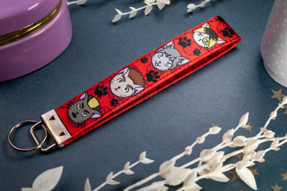 HQ Cats // Key Fob Wristlet