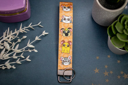 Hamsters With Personality // Key Fob Wristlet