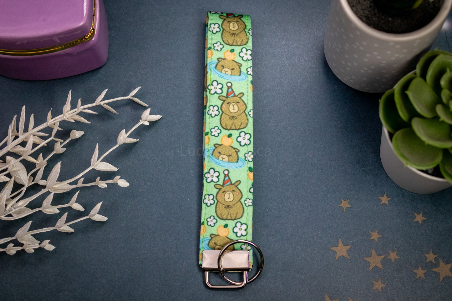 Capybaras // Key Fob Wristlet