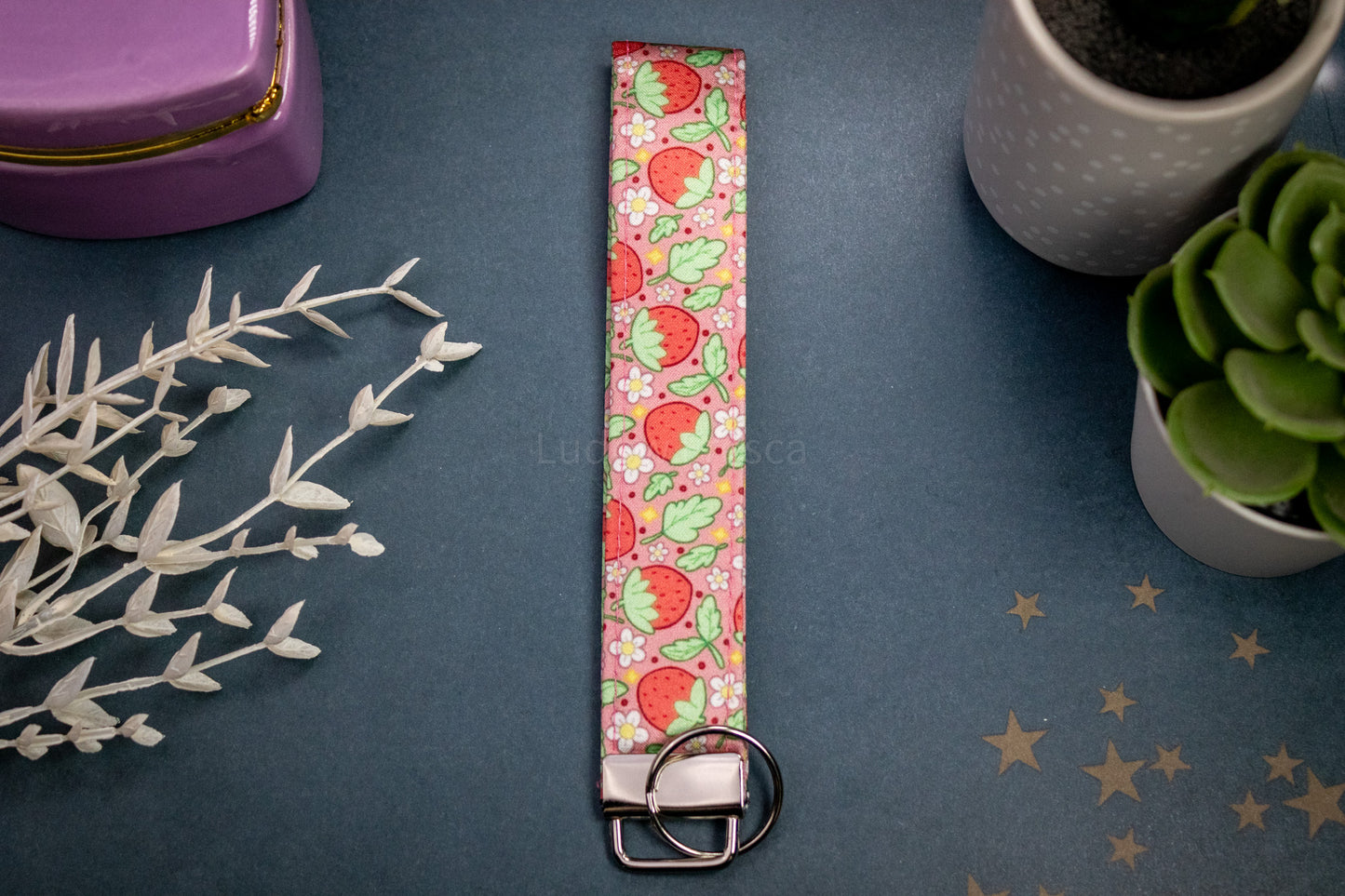 Strawberry // Key Fob Wristlet