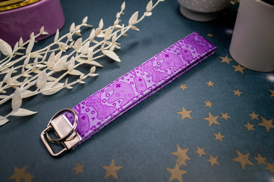 Purple Game Controllers // Key Fob Wristlet