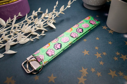 Green Cat Paws // Key Fob Wristlet