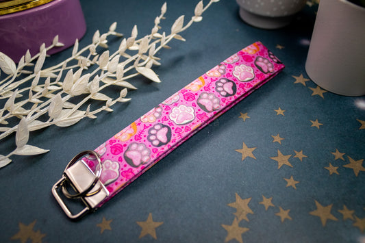 Pink Cat Paws // Key Fob Wristlet