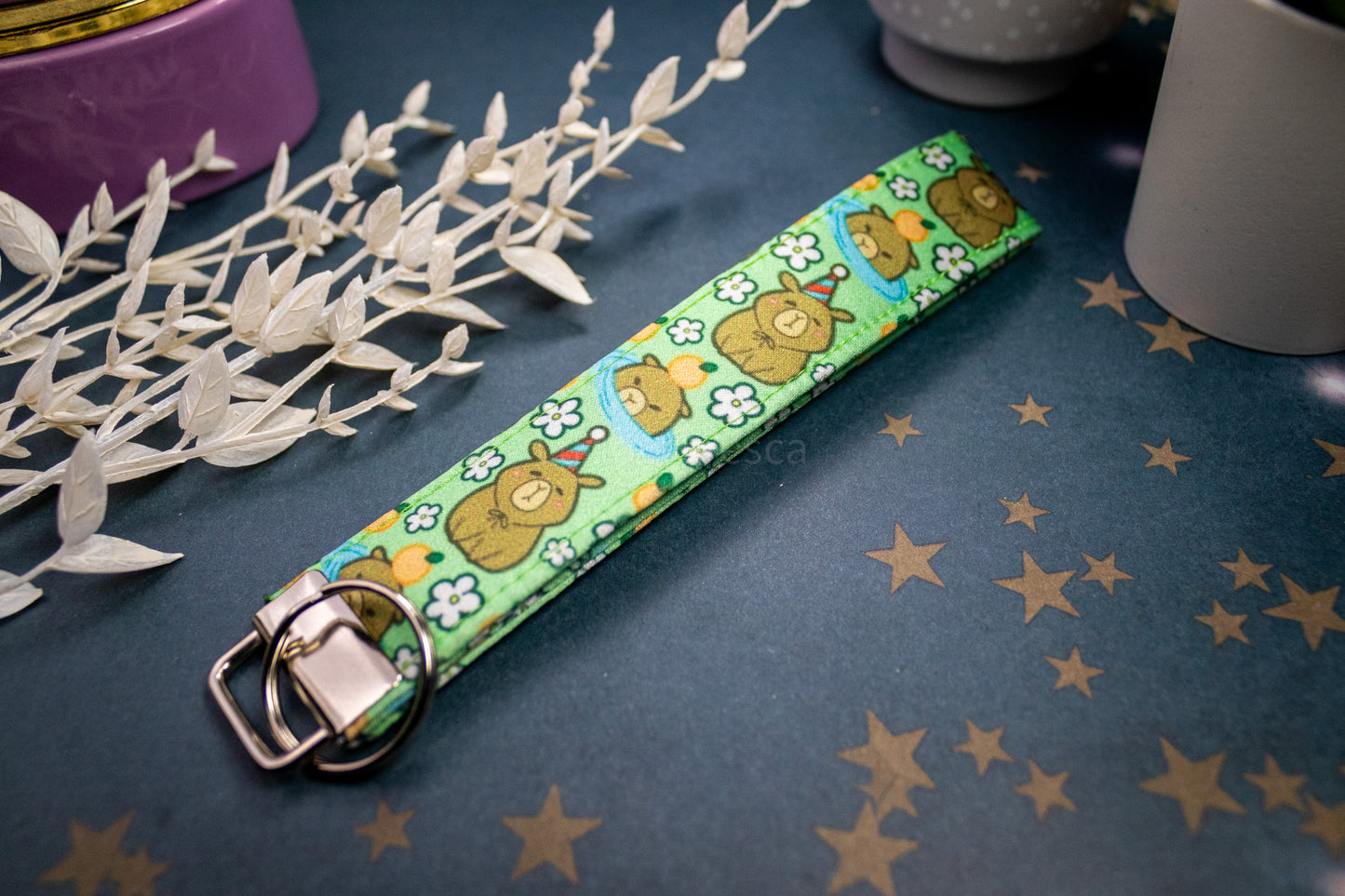 Capybaras // Key Fob Wristlet