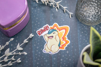 Fire Porcupine Go Rawr // Vinyl Sticker