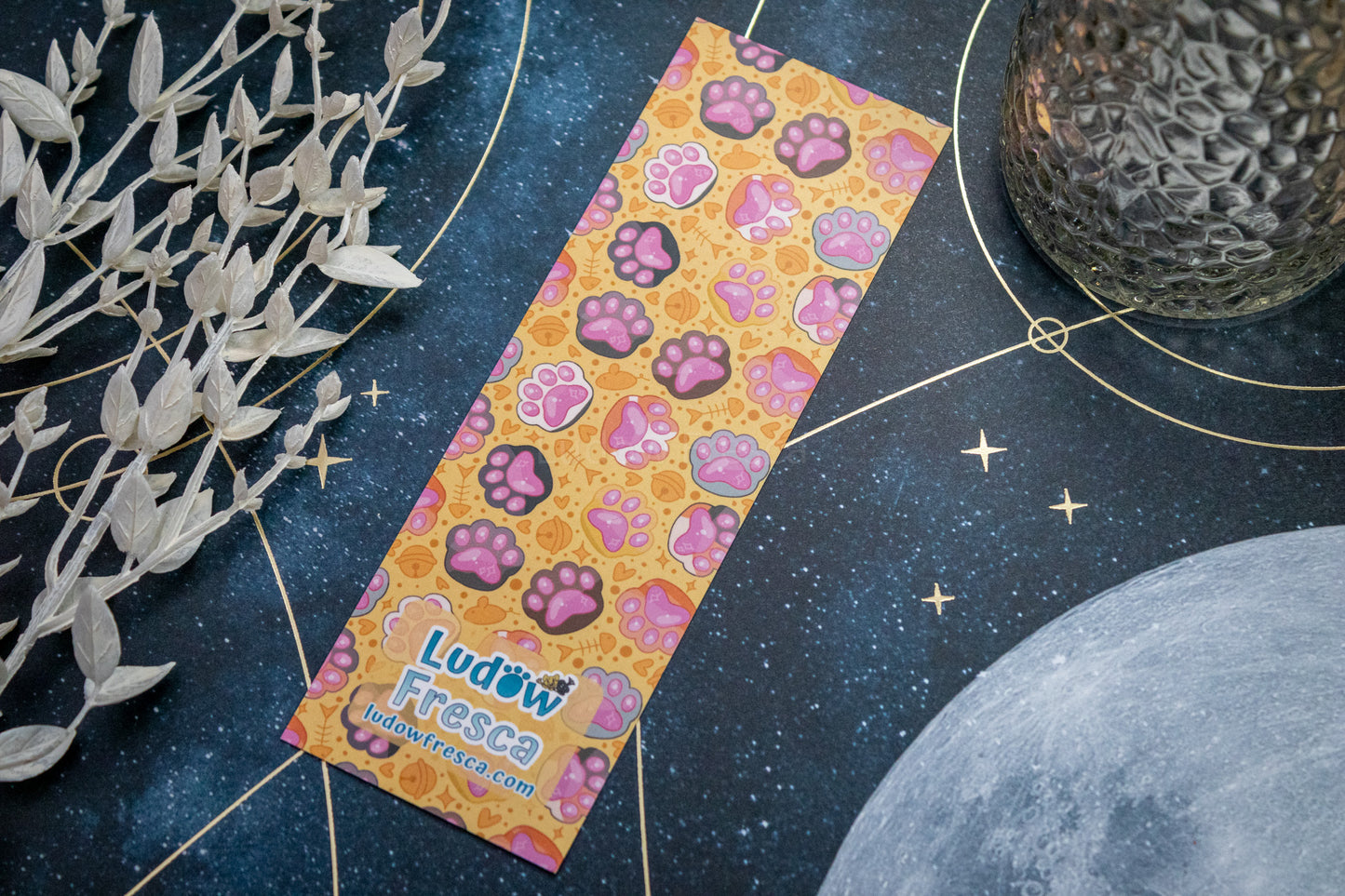 Yellow Cat Paws // Bookmark