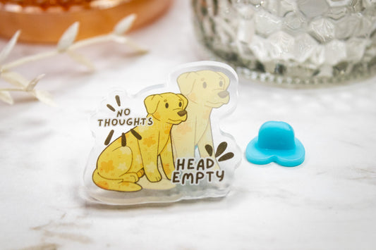 Shadow Bowbow -- No Thoughts Head Empty // Acrylic Pin