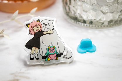 Girl and Her Dog // Acrylic Pin