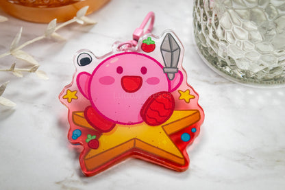 Hungry Pink Blob -- With a Sword!! // Acrylic Keychain