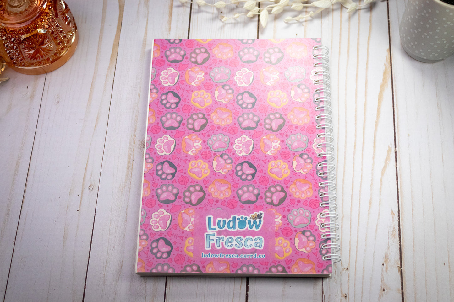 Pink Cat Paws // Spiral Notebook