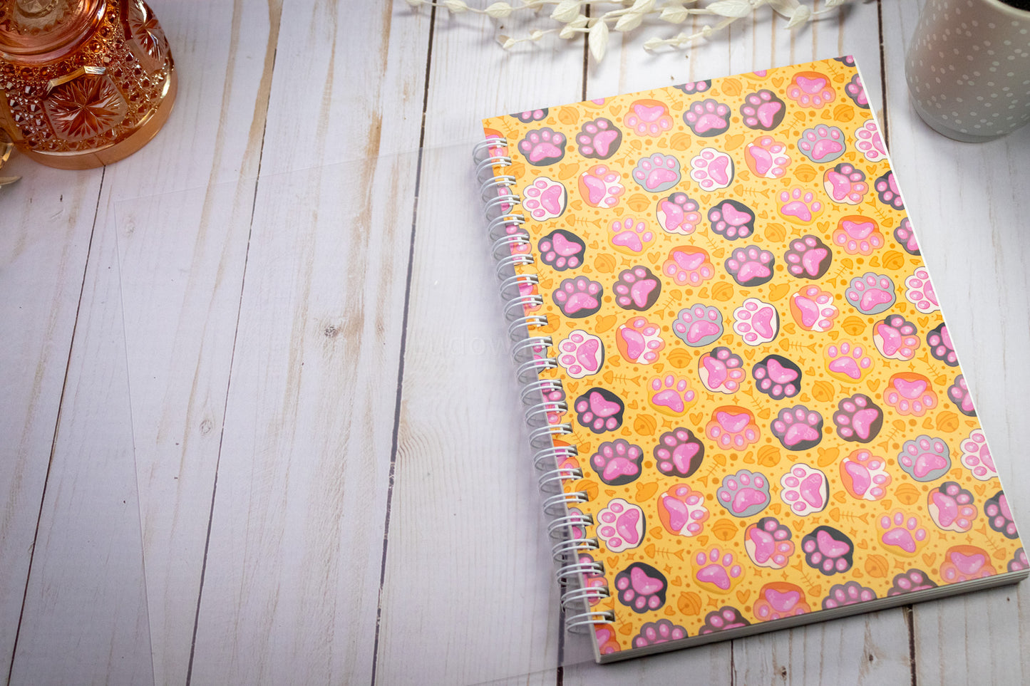 Yellow Cat Paws // Spiral Notebook